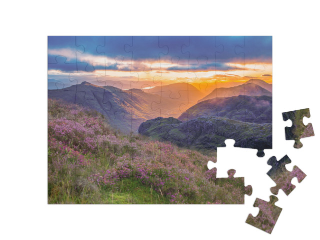 puzzle 48 dílků „Pohled do údolí Glencoe, Skotská vysočina, Skotsko“