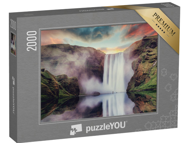 puzzle 2000 dílků „Vodopád Skogafoss na Islandu“