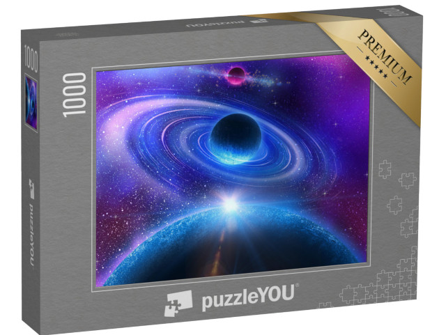 puzzle 1000 dílků „Vesmírné erupce: krásná vesmírná scéna“