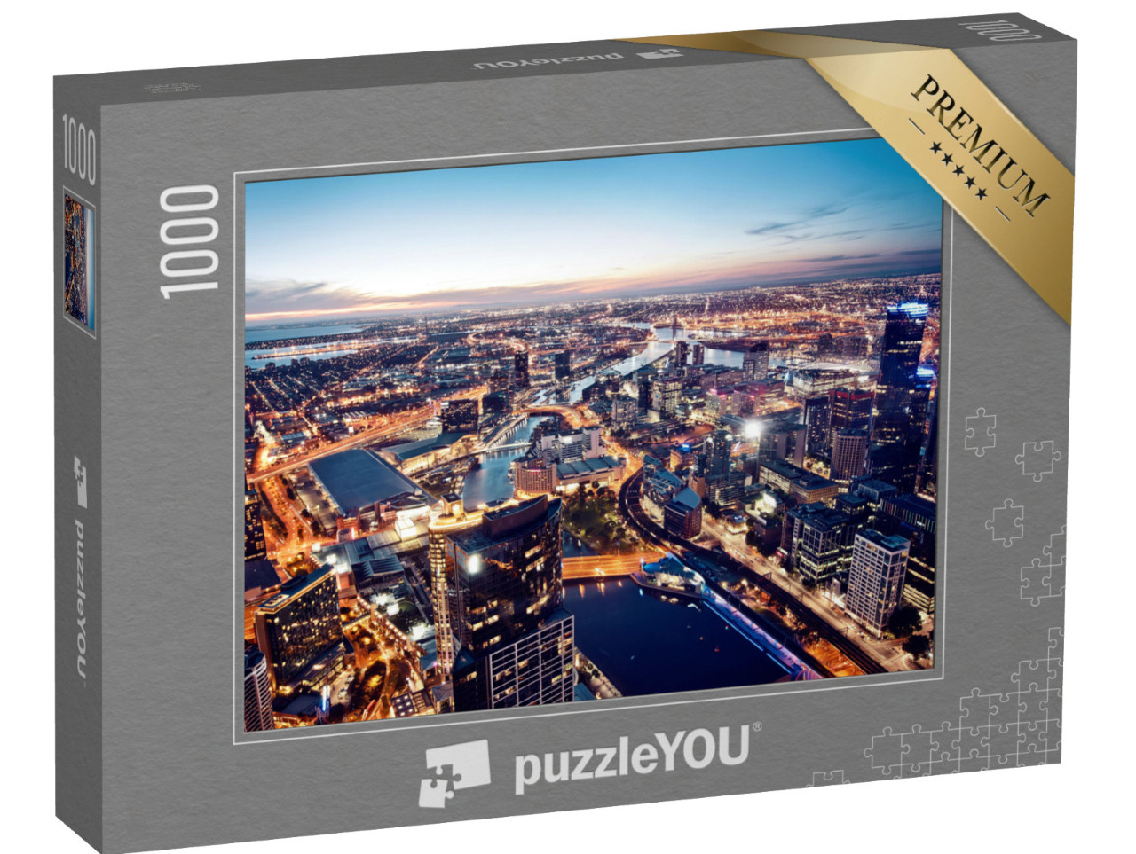 puzzle 1000 dílků „Pohled na noční Melbourne, Victoria, Austrálie“