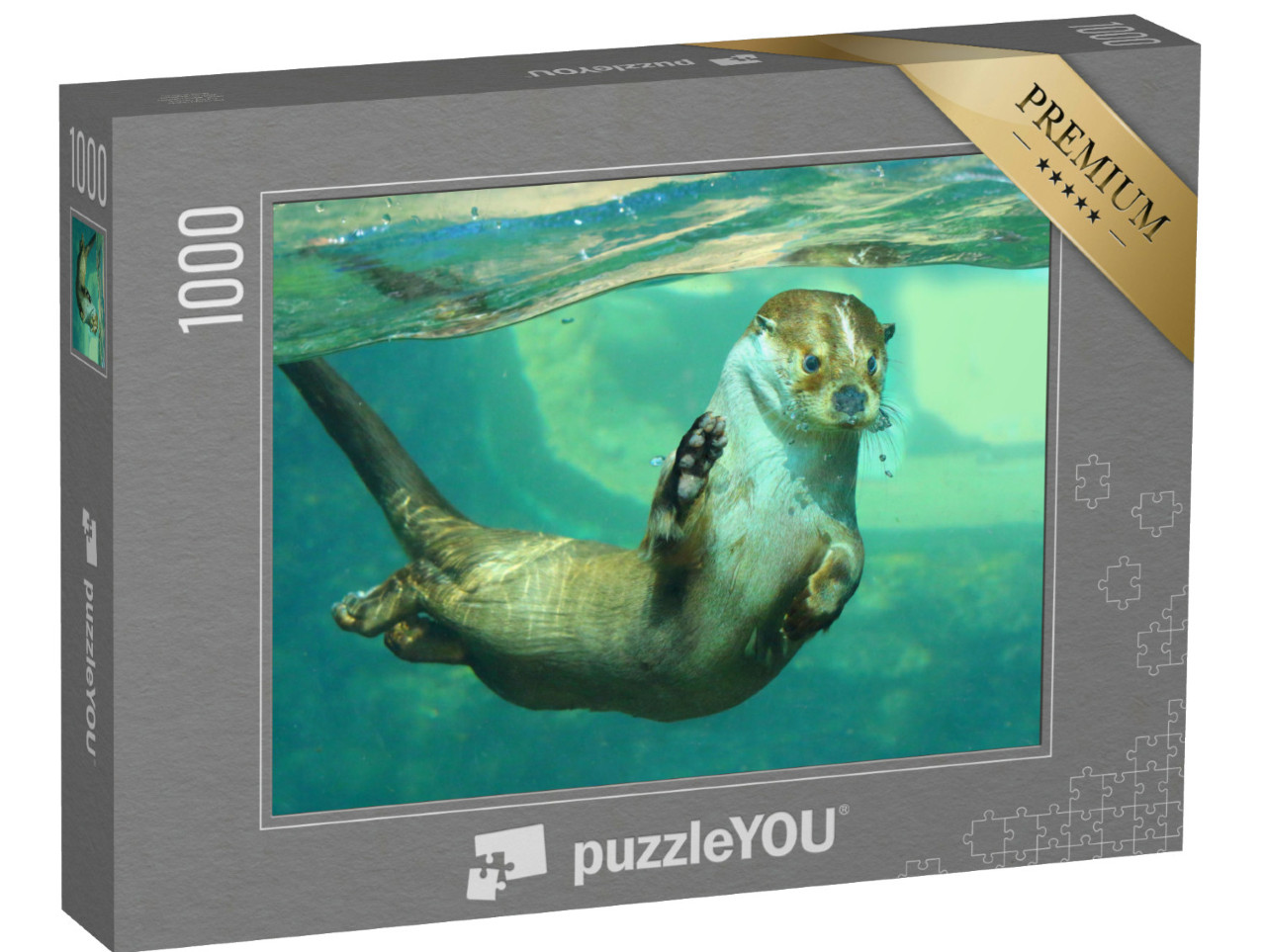 puzzle 1000 dílků „Vydra říční pod vodou“