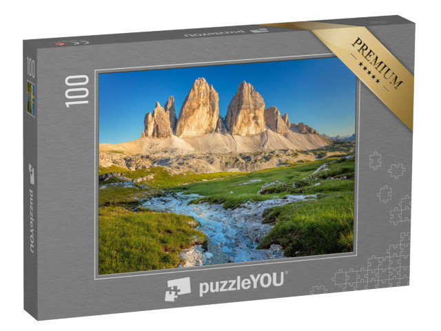 puzzle 100 dílků „Slavné Tři vrcholy v Dolomitech, Itálie“