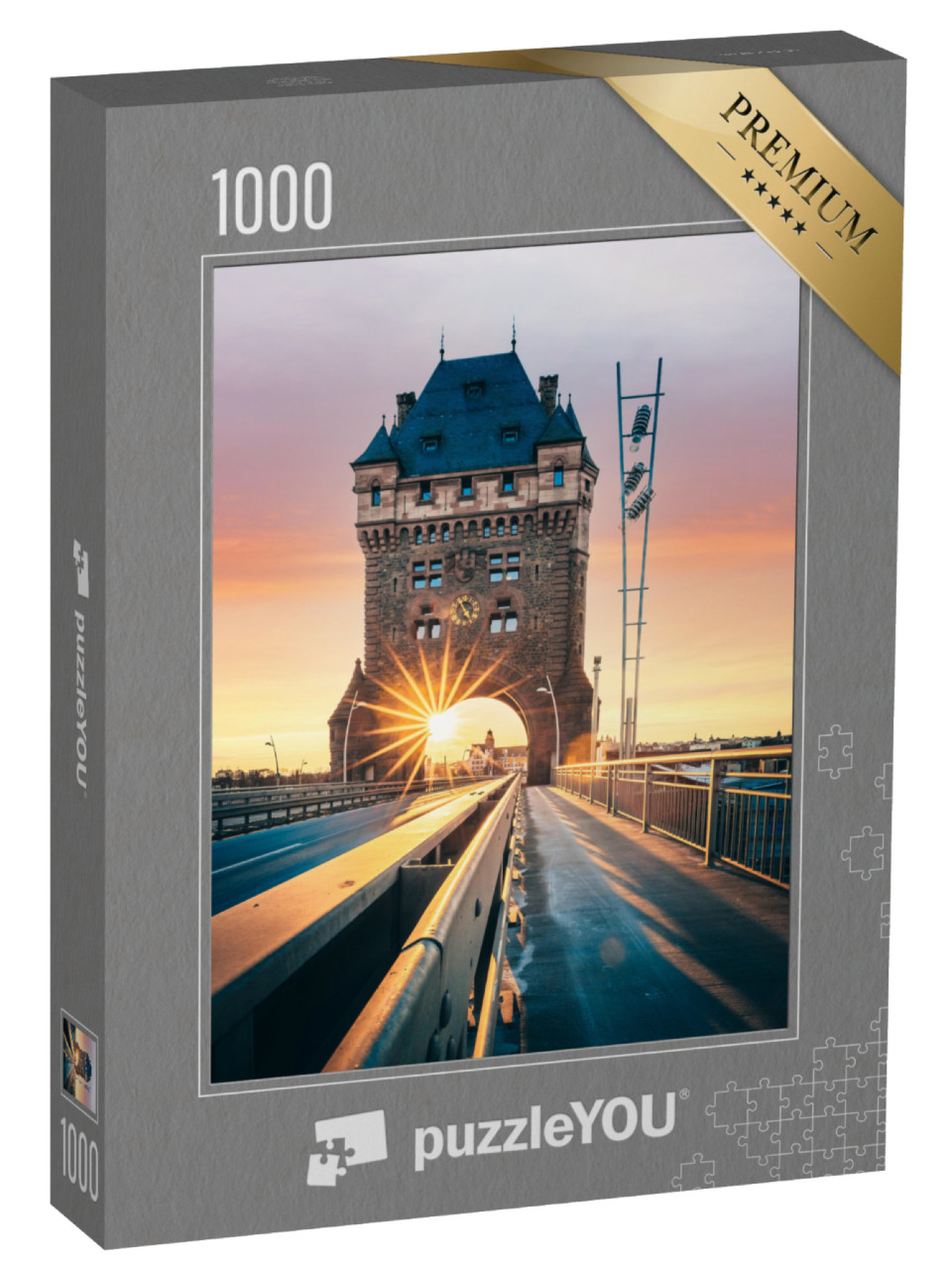 puzzle 1000 dílků „Worms se slavným mostem Nibelungů, Německo“