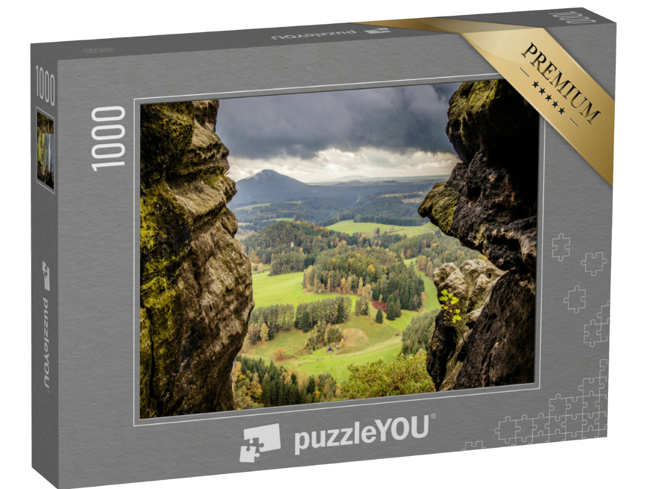 puzzle 1000 dílků „Výhled mezi skalami, České Švýcarsko, Česká republika“