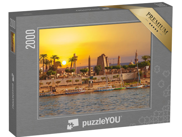 puzzle 2000 dílků „Slunečný den na Nilu v Luxoru, Egypt“