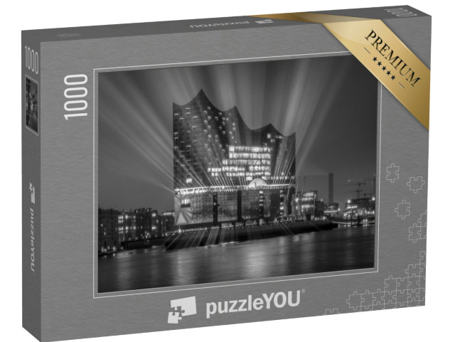 puzzle 1000 dílků „Panorama hamburského přístavu v noci“