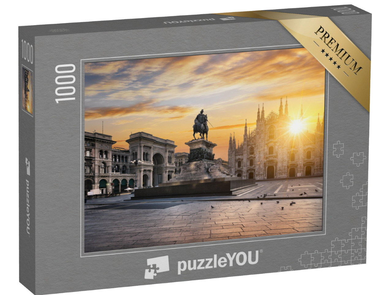 puzzle 1000 dílků „Duomo při východu slunce, Milán, Evropa“