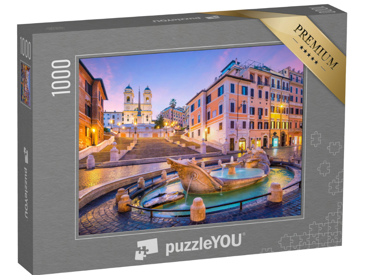 puzzle 1000 dílků „Španělské schody ráno, Řím, Itálie“