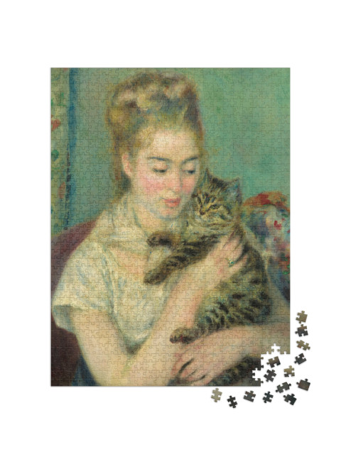 puzzle 1000 dílků „Auguste Renoir - Žena s kočkou“