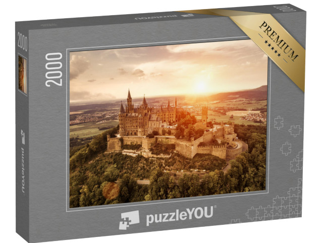 puzzle 2000 dílků „Zámek Hohenzollern při západu slunce, Švábsko-Alba“