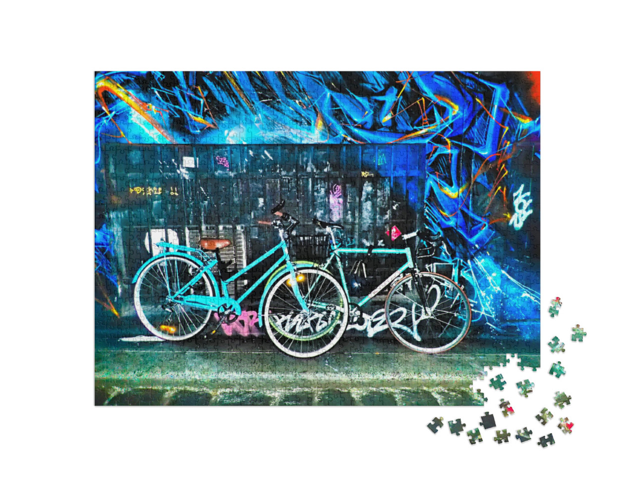 puzzle 1000 dílků „Jízdní kola a graffiti“
