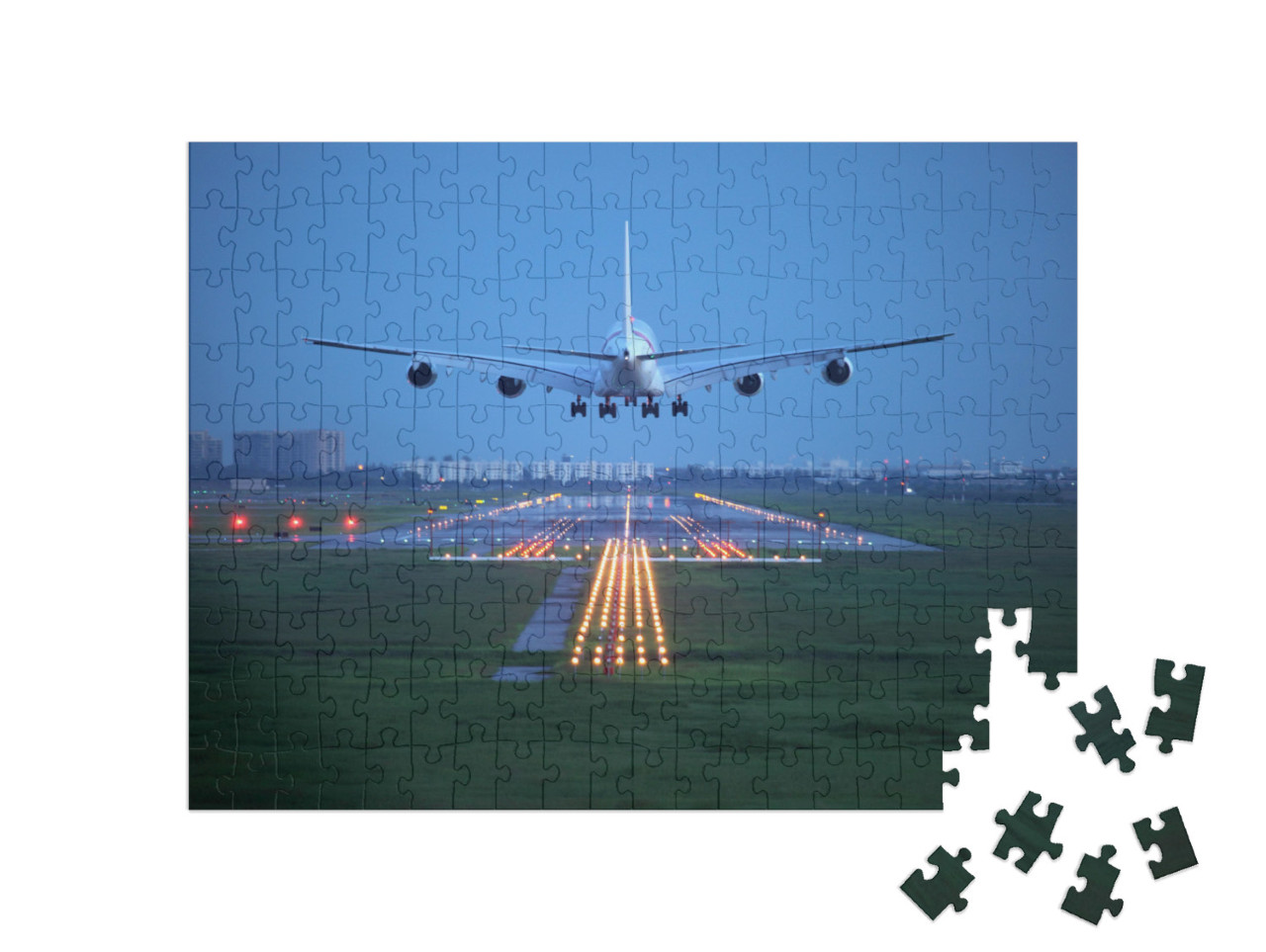 puzzle 200 dílků „Přistání osobního letadla v cílové destinaci“