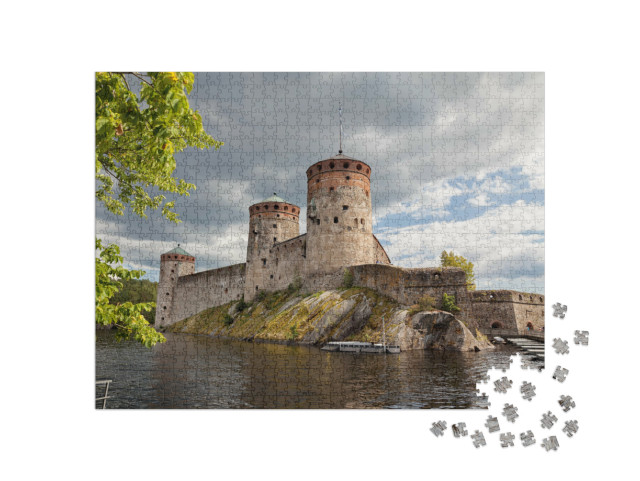 puzzle 1000 dílků „Impozantní hrad Olavinlinna, Savonlinna, Finsko“