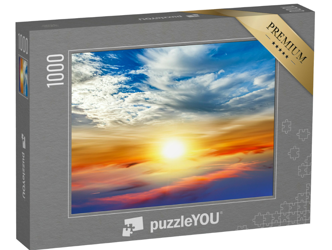 puzzle 1000 dílků „Barevný západ slunce nad mraky“