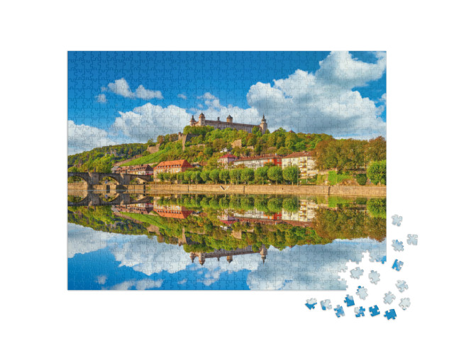 puzzle 1000 dílků „Pevnost Marienberg a Starý hlavní most, Würzburg, Německo“