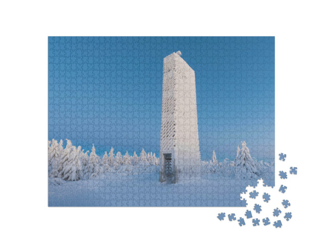 puzzle 1000 dílků „Rozhleda Velká Dešťná v zimě, Orlické hory, Česká republika“