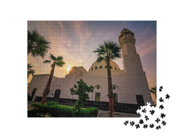 puzzle 1000 dílků „Východ slunce za mešitou Al Khobar Corniche, Saúdská Arábie“