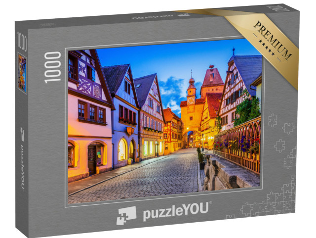 puzzle 1000 dílků „Rothenburg ob der Tauber v noci“