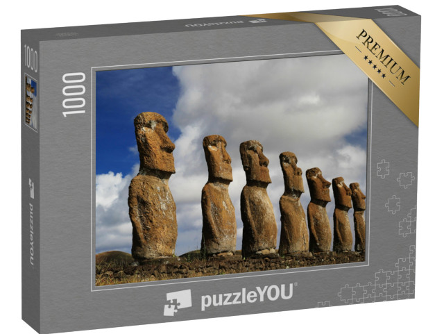 puzzle 1000 dílků „Ahu Akivi Moai, slavné kamenné postavy na Velikonočním ostrově“