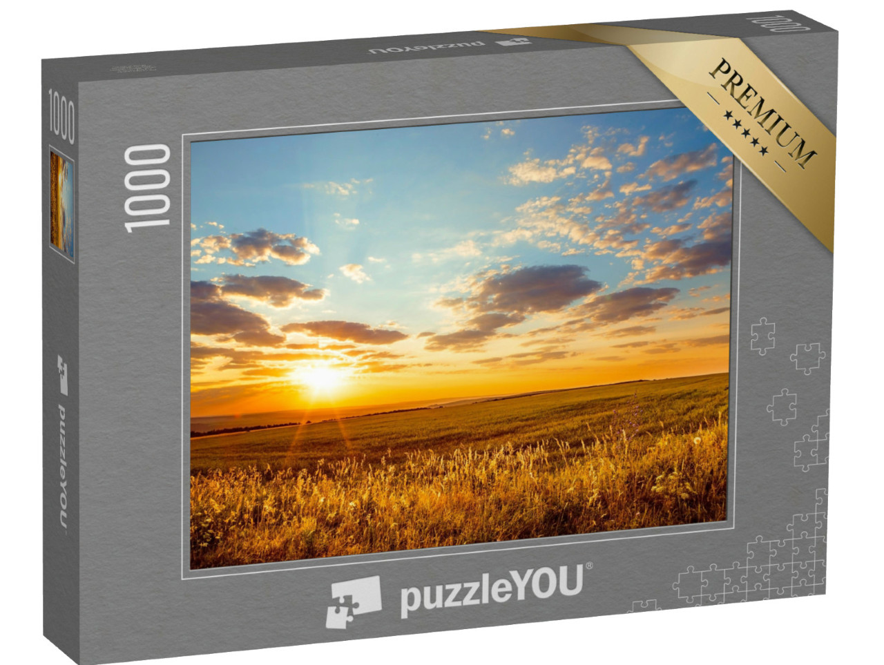 puzzle 1000 dílků „Zlaté svítání nad nekonečnými poli“
