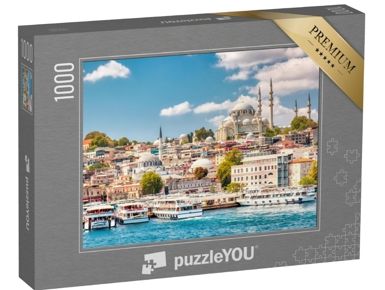 puzzle 1000 dílků „Istanbulský záliv Zlatý roh s výhledem na Süleymaniye“