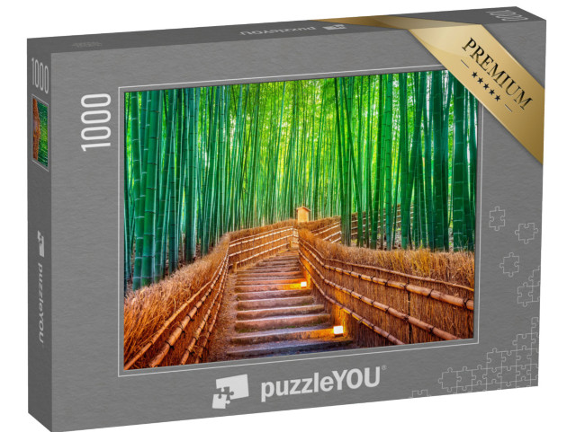 puzzle 1000 dílků „Mystický bambusový les v Kjótu, Japonsko“