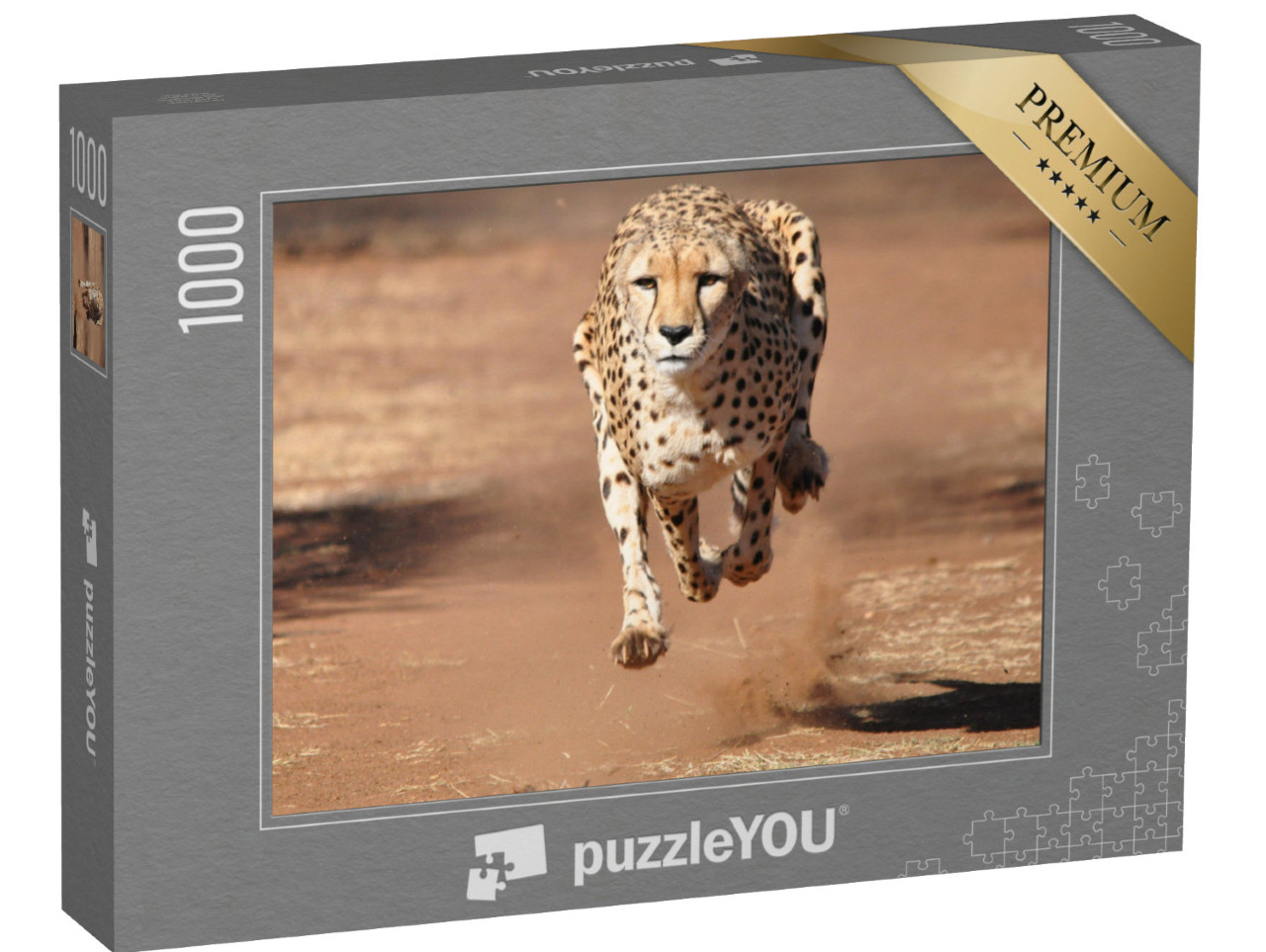 puzzle 1000 dílků „Gepard běží zcela ve vzduchu“
