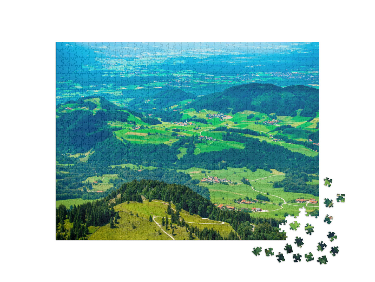 puzzle 1000 dílků „Pohled z Hochries - Bavorsko“
