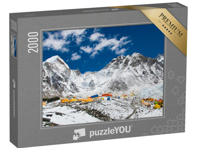 puzzle 2000 dílků „Základní tábor Mount Everestu na ledovci Khumbu, Nepál, Himálaj“
