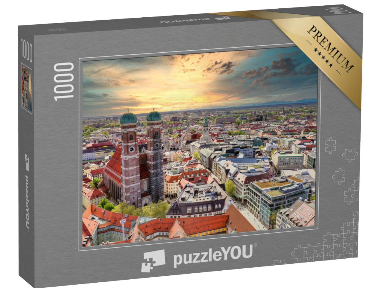 puzzle 1000 dílků „Mnichov při západu slunce, Bavorsko, Německo“
