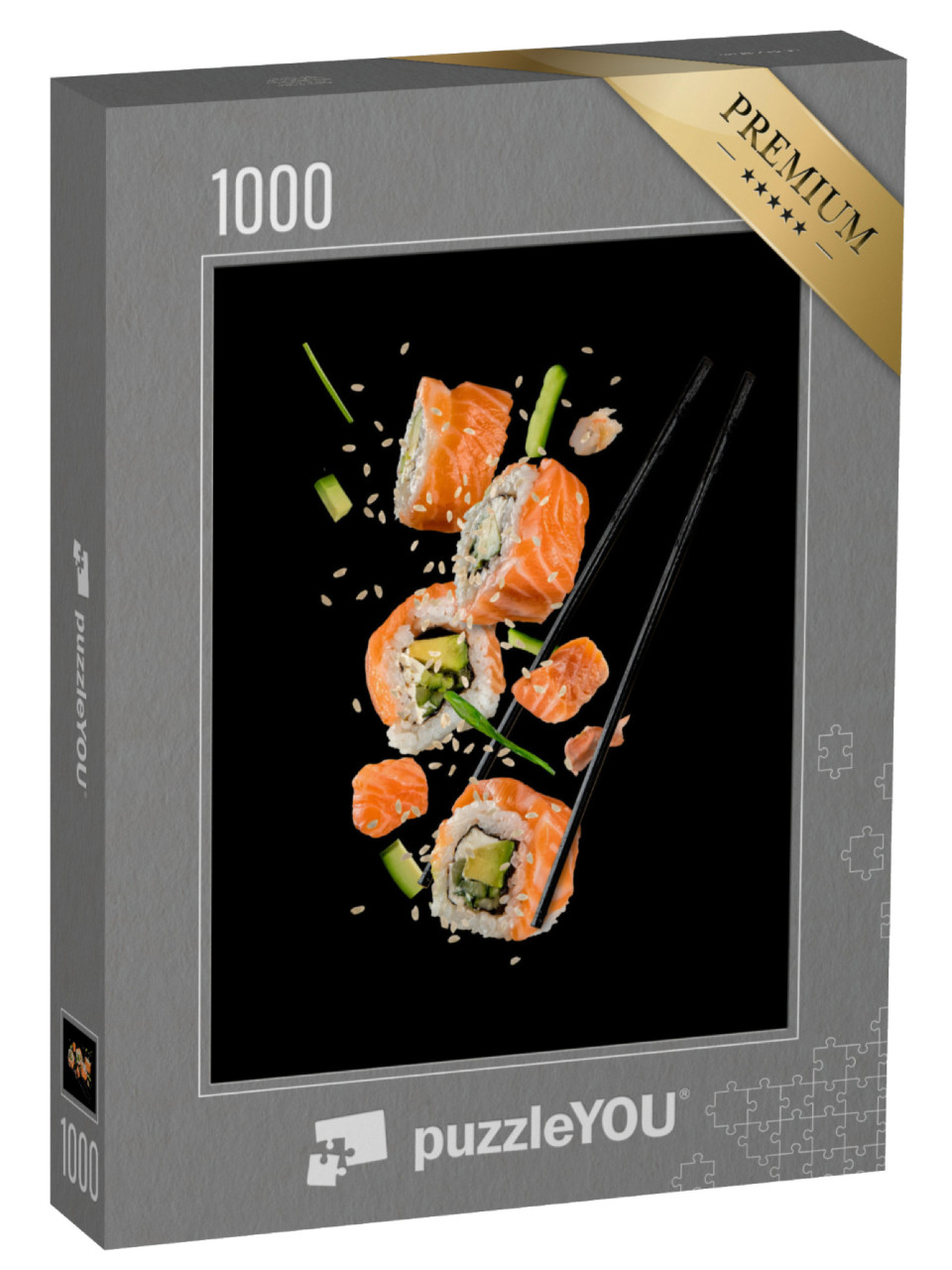 puzzle 1000 dílků „Sushi rolky mezi hůlkami“