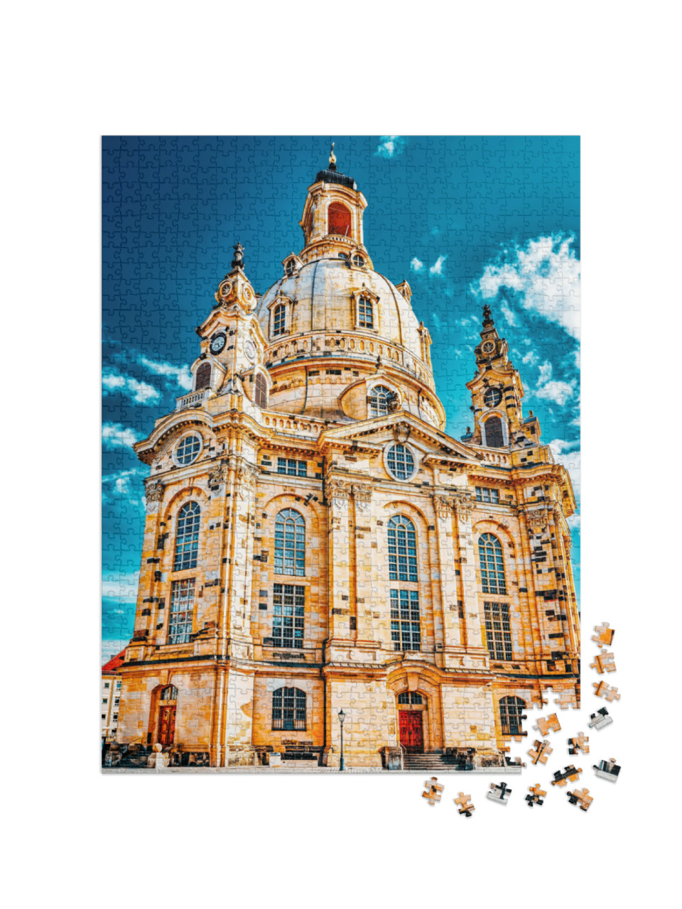 puzzle 1000 dílků „Frauenkirche v Drážďanech, Německo“