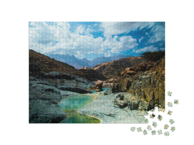 puzzle 1000 dílků „Drsné hory v Saúdské Arábii“