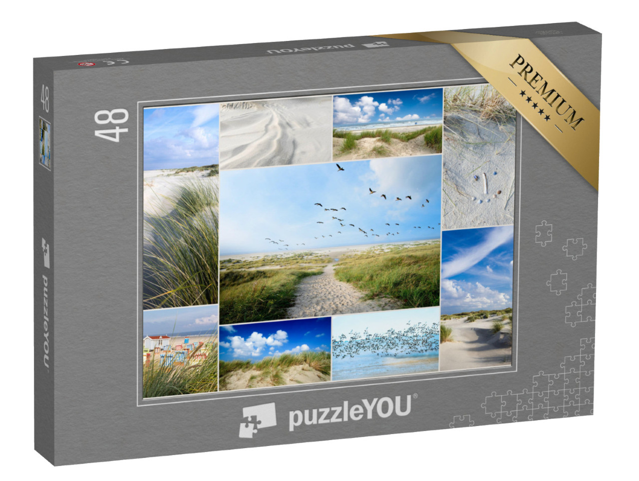 puzzle 48 dílků „Koláž dojmů z Langeoogu, Německo“
