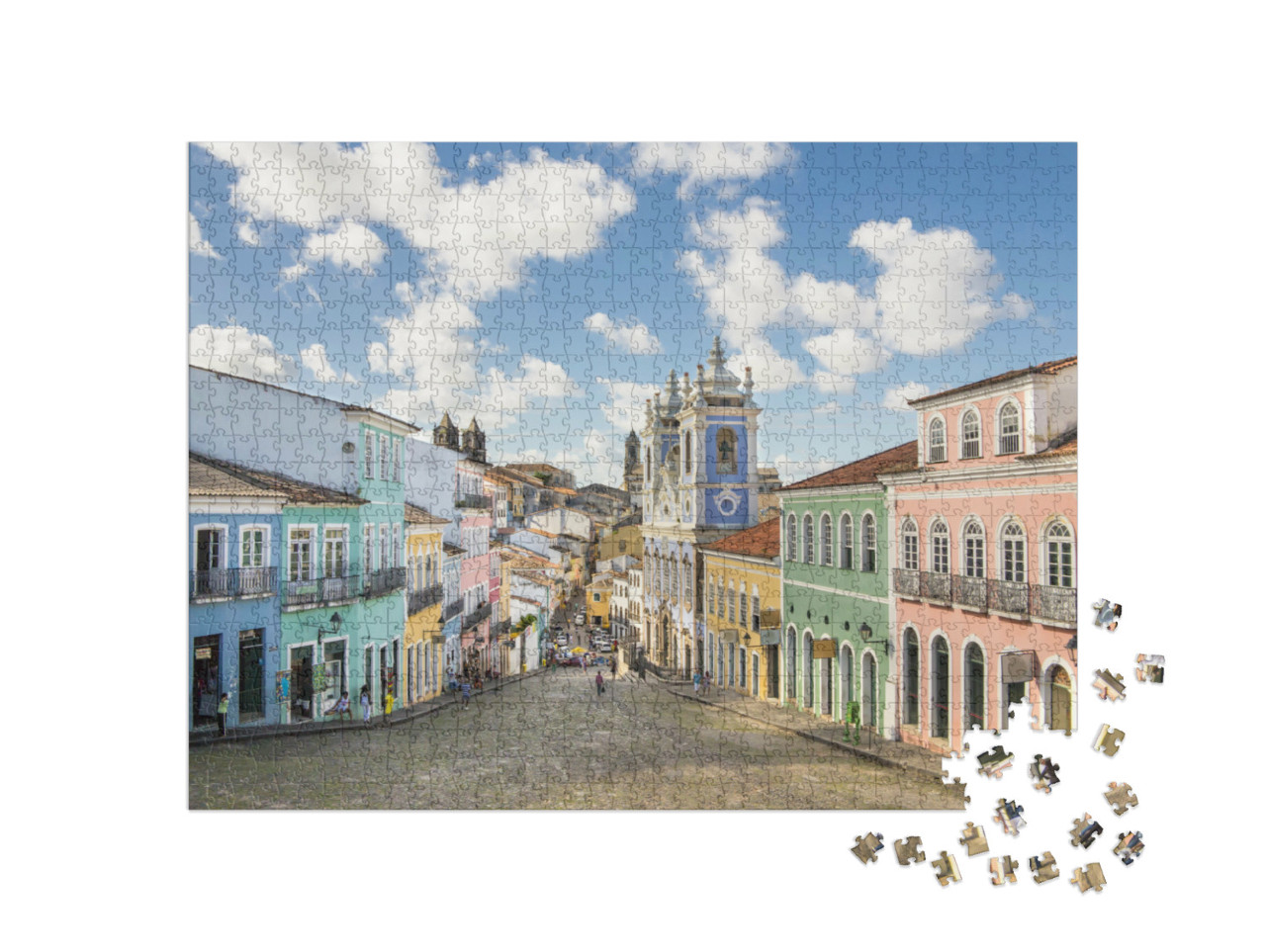 puzzle 1000 dílků „Pelourinho, stará městská čtvrť v Salvadoru da Bahia, Brazílie“