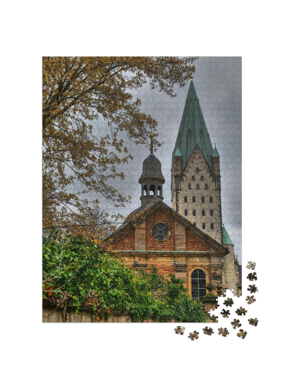 puzzle 1000 dílků „Město Paderborn a řeka Pader“