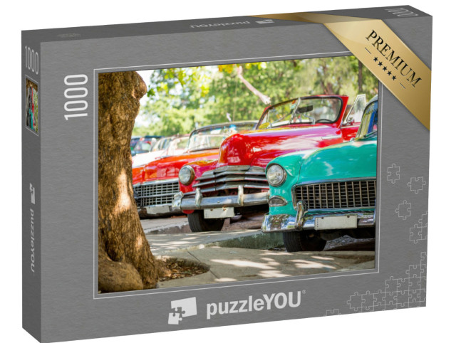 puzzle 1000 dílků „Klasické historické vozy v Havaně, Kuba“