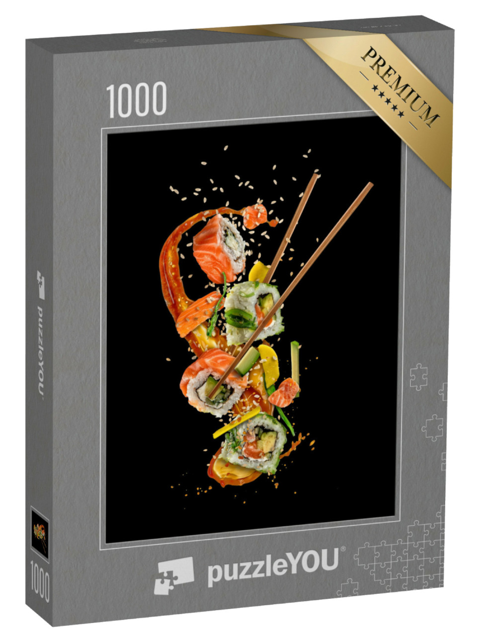 puzzle 1000 dílků „Kousky sushi s rybou a avokádem“