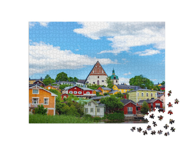 puzzle 1000 dílků „Malebné staré centrum finského města Porvoo“