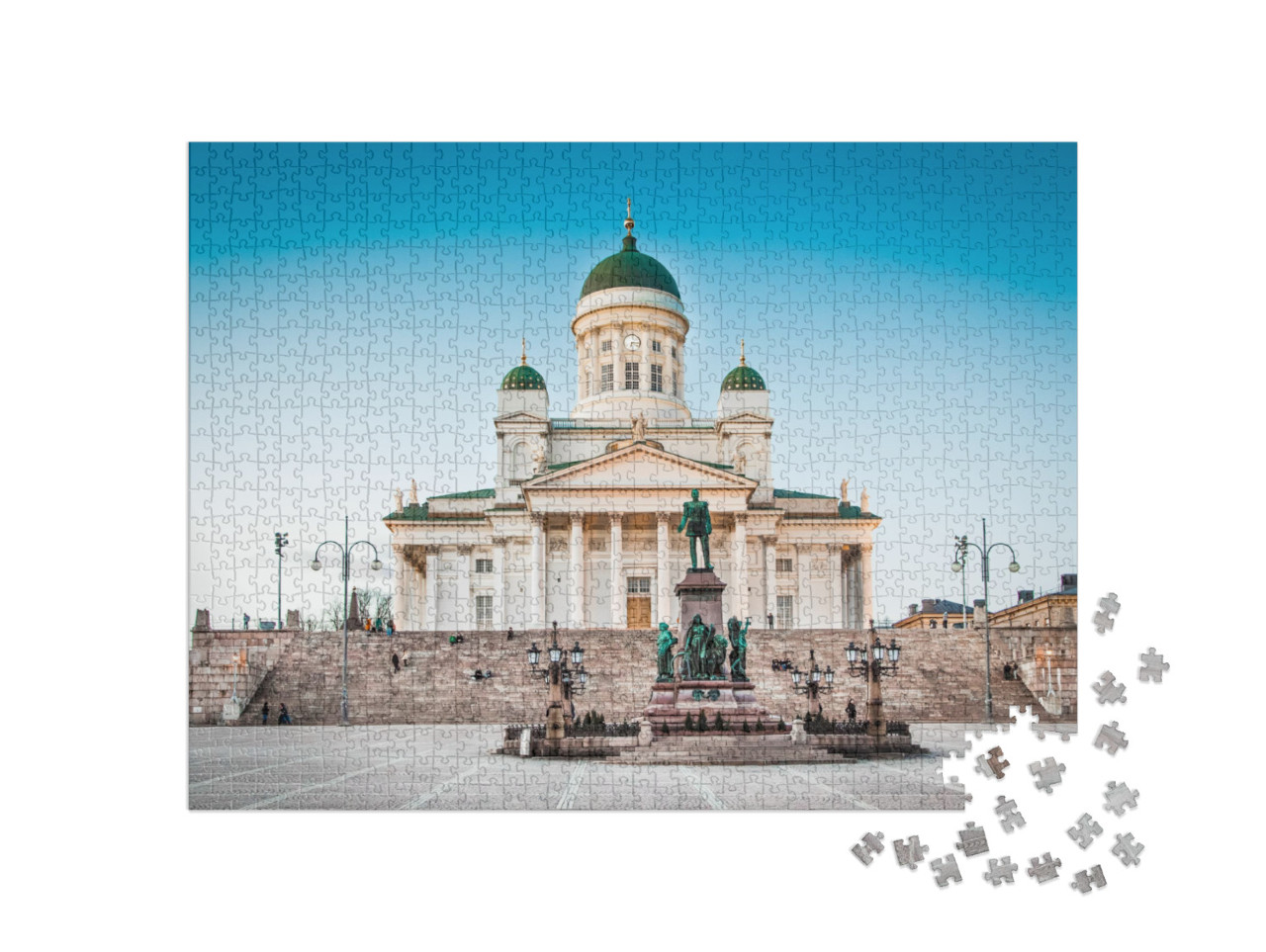 puzzle 1000 dílků „Večerní atmosféra v helsinské katedrále, Finsko“