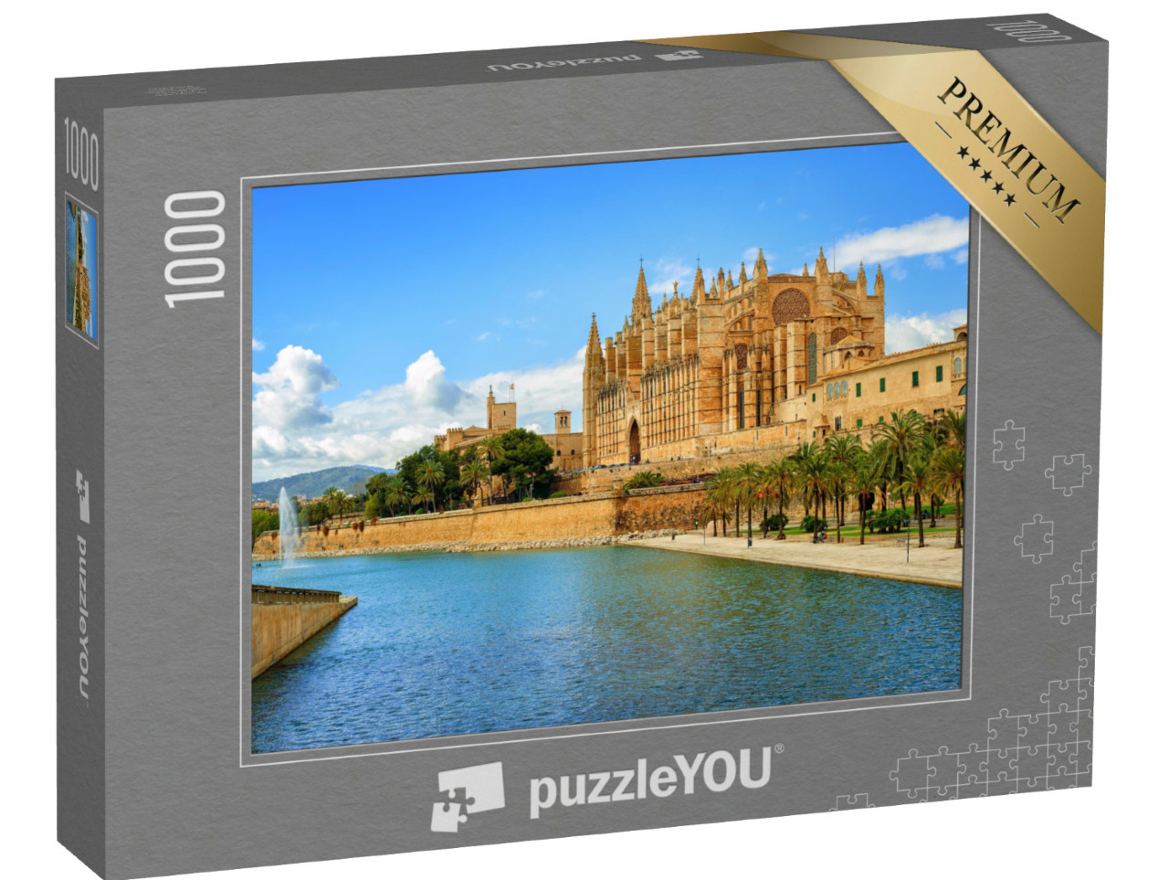 puzzle 1000 dílků „La Seu, gotická středověká katedrála v Palma de Mallorca, Španělsko“