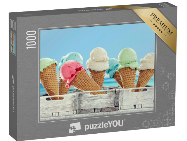 puzzle 1000 dílků „Zmrzlina na pláži a letní čas...“