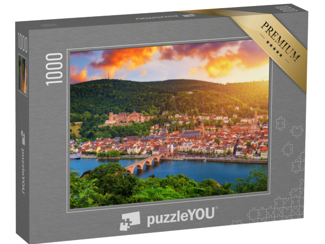 puzzle 1000 dílků „Panoramatický pohled na Heidelberg s Neckarem, Německo“