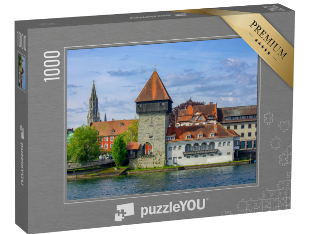 puzzle 1000 dílků „Historická věž Rýnské brány, středověká městská brána v Kostnici u Bodamského jezera“