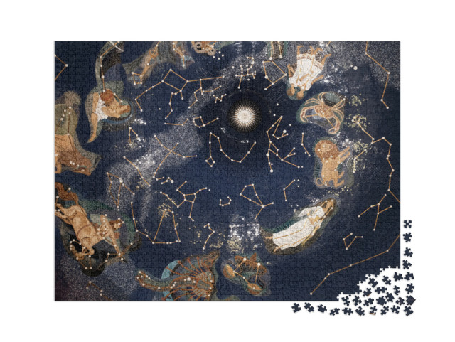 puzzle 2000 dílků „Mapa hvězd se souhvězdími“