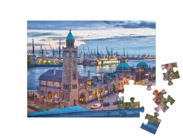 puzzle 48 dílků „Přístav Hamburk, Německo“