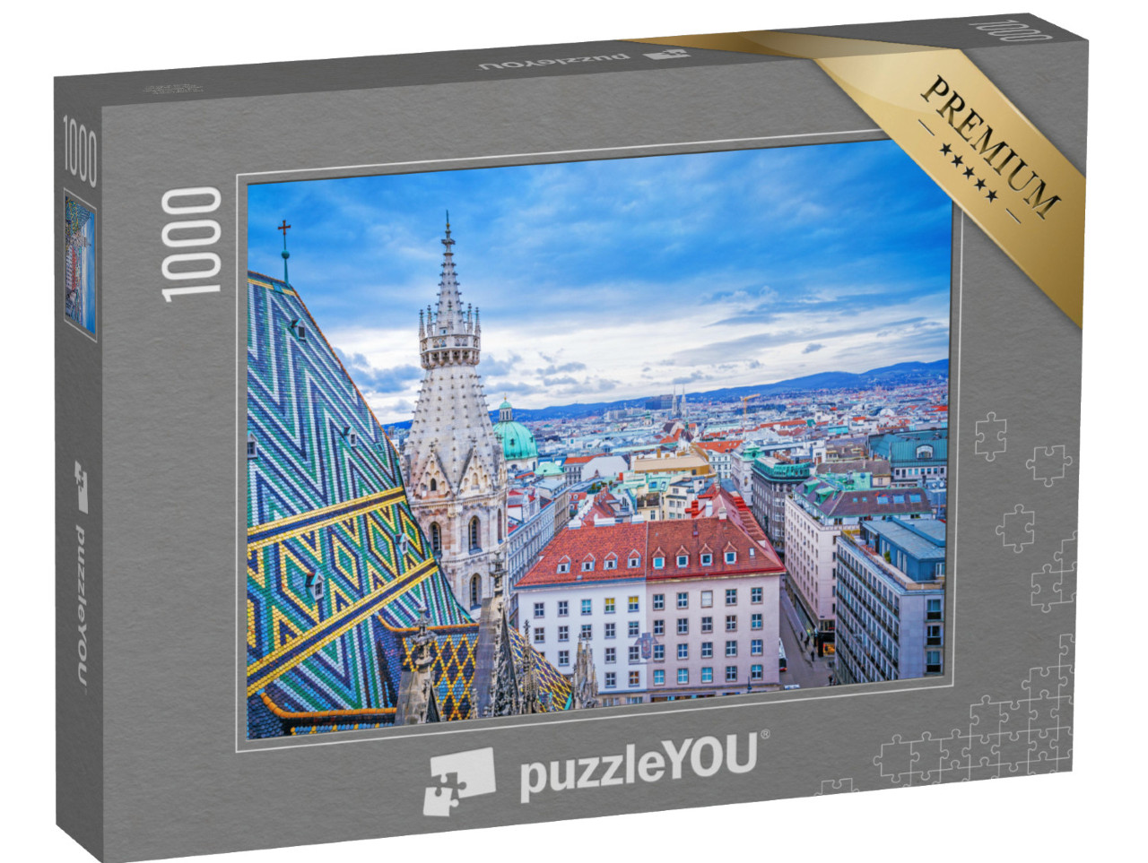 puzzle 1000 dílků „Pohled na Vídeň z výšky, Rakousko“