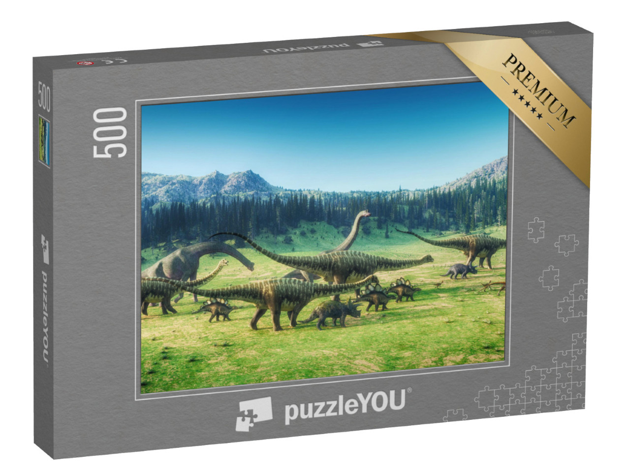 puzzle 500 dílků „Dinosauři v údolí“