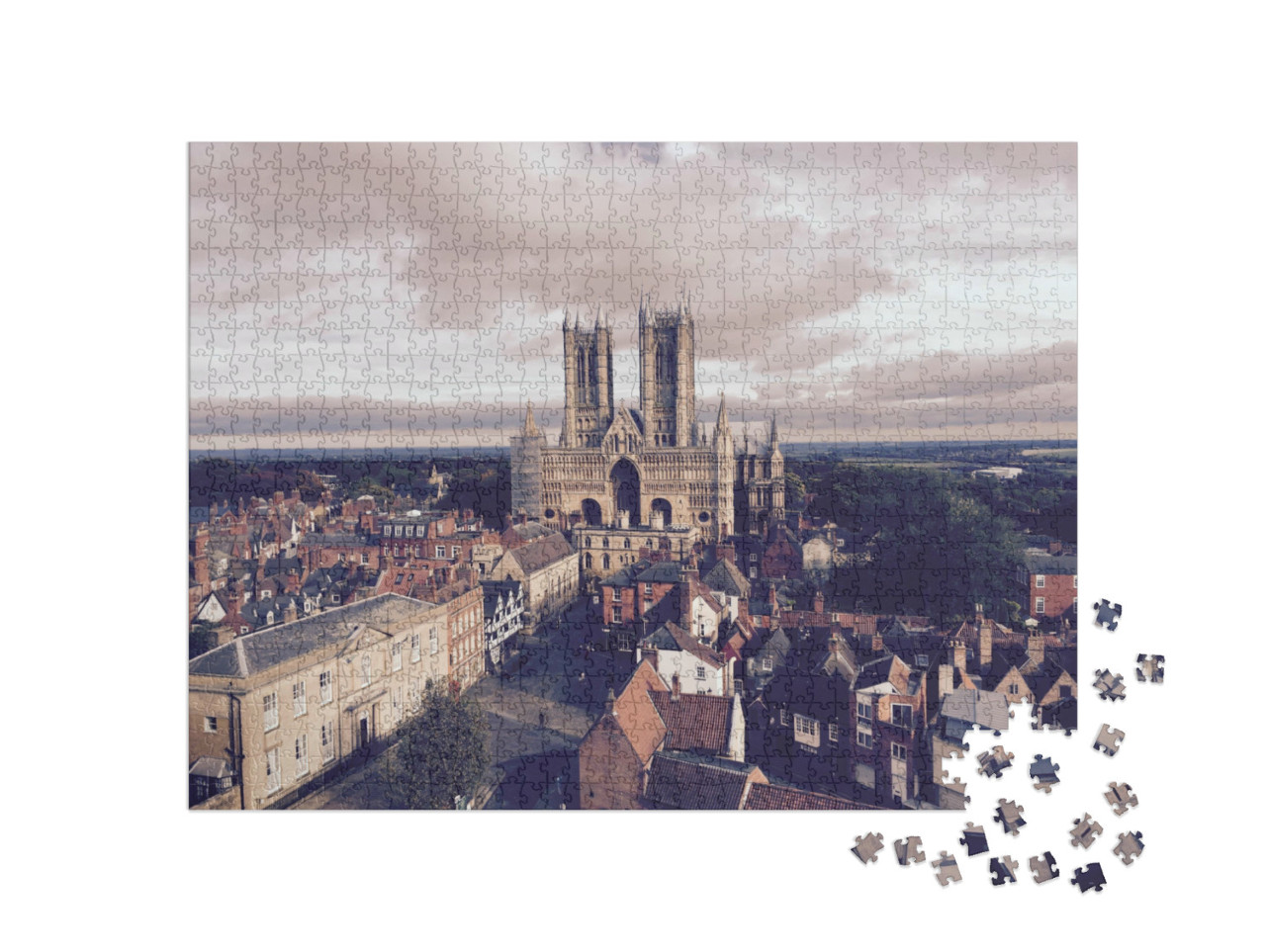 puzzle 1000 dílků „Lincoln Cathedral, Anglie“