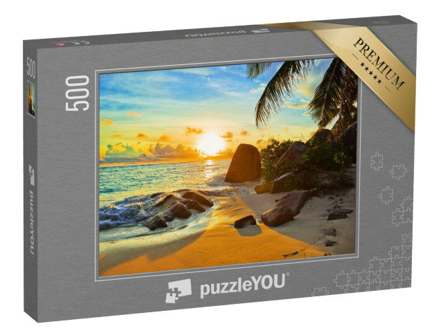 puzzle 500 dílků „Tropická pláž při západu slunce“